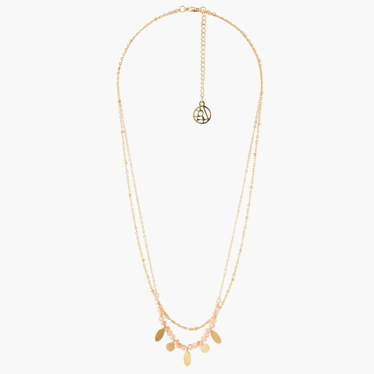 Cheap Balaboosté Collier 2 rangs perles facettées Acier Inoxydable