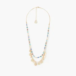 Fashion Balaboosté Collier 2 rangs perles fantaisie et pampilles