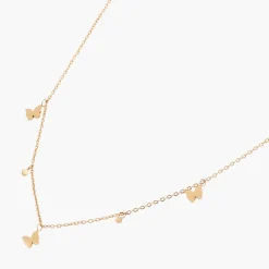 Cheap Balaboosté Collier en acier avec strass et papillon