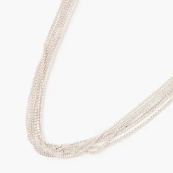 Best Balaboosté Collier multi rangs chaines et strass argenté