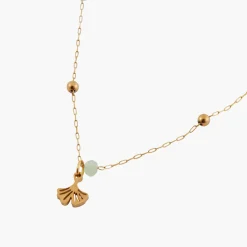 Online Balaboosté Collier perles et gingko Acier Inoxydable