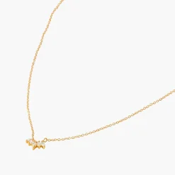 Store Balaboosté Collier pétales zirconium Argent Garanti