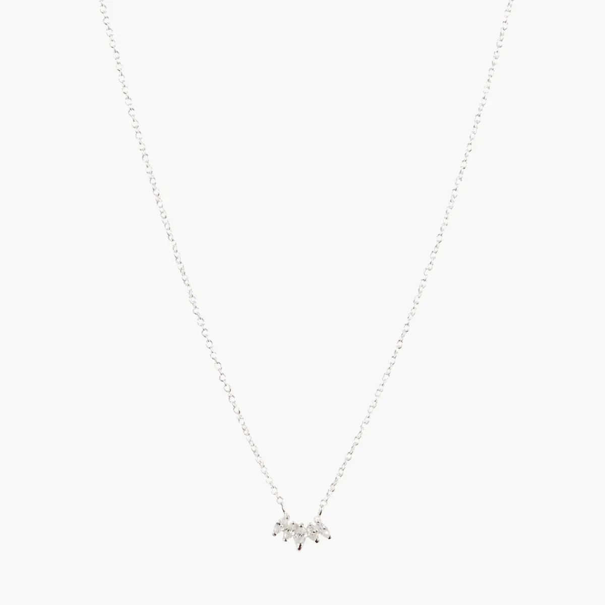 Sale Balaboosté Collier pétales zirconium Argent Garanti