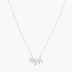 Sale Balaboosté Collier pétales zirconium Argent Garanti