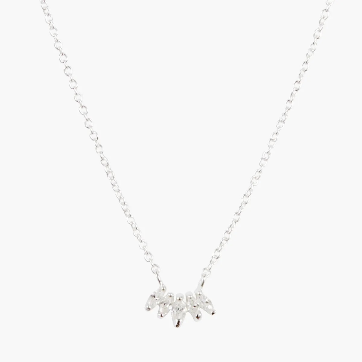 Sale Balaboosté Collier pétales zirconium Argent Garanti