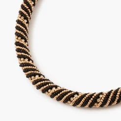 Sale Balaboosté Collier tube perles de rocailles et strass