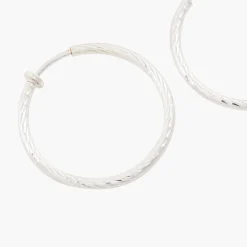 Flash Sale Balaboosté Créoles argentées ciselées à piston 40 mm