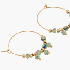 New Balaboosté Créoles en acier avec petites perles facettées