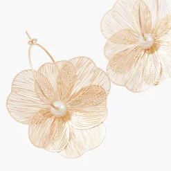 Fashion Balaboosté Créoles fleur en filigrane dorées