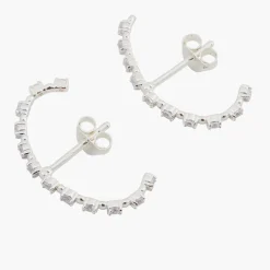Hot Balaboosté Demi-créoles zirconium Argent Garanti