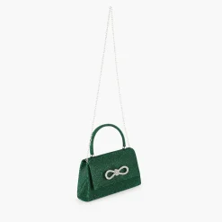 Flash Sale Balaboosté Petit sac à main vert à paillette avec noeud