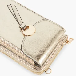 Online Balaboosté Pochette de voyage à bandoulière effet métallisé doré