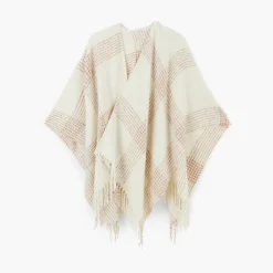 Flash Sale Balaboosté Poncho à rayures beige et blanc
