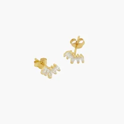 Sale Balaboosté Puces d'oreilles pétales Argent Garanti