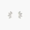 Store Balaboosté Puces d'oreilles pétales zirconium Argent Garanti
