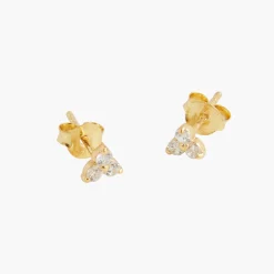 Discount Balaboosté Puces d'oreilles pyramide zirconium Argent Garanti - doré