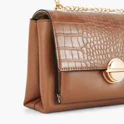 New Balaboosté Sac à bandoulière effet croco camel