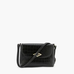 Store Balaboosté Sac à bandoulière effet croco noir