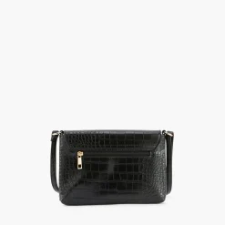 Store Balaboosté Sac à bandoulière effet croco noir