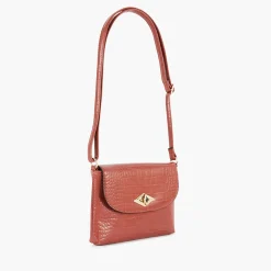Sale Balaboosté Sac à bandoulière effet croco rouge