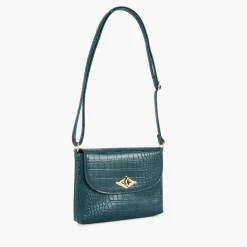 Fashion Balaboosté Sac à bandoulière effet croco vert