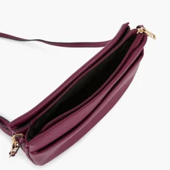 Shop Balaboosté Sac à bandoulière effet grainé violet