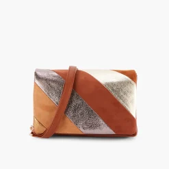 Hot Balaboosté Sac à bandoulière patchwork camel et doré