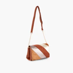 Hot Balaboosté Sac à bandoulière patchwork camel et doré