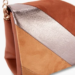 Hot Balaboosté Sac à bandoulière patchwork camel et doré