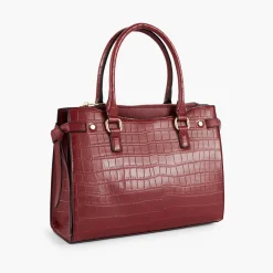 Sale Balaboosté Sac à main effet croco bordeaux