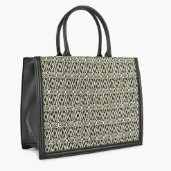 Shop Balaboosté Sac à main jacquard noir et blanc