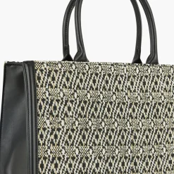 Shop Balaboosté Sac à main jacquard noir et blanc