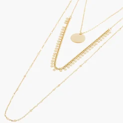 Best Balaboosté Sautoir 3 rangs doré avec médaille