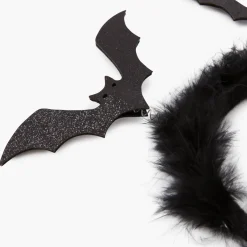 Outlet Balaboosté Serre tête chauve souris noir glitter et fourrure Actua Halloween
