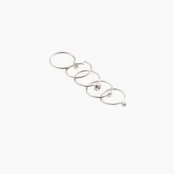 New Balaboosté Set de 5 anneaux piercings argent sterling