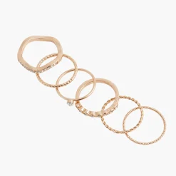 Best Balaboosté Set de 6 bagues à strass Hedonist