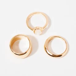 Cheap Balaboosté Set de 3 bagues en métal et cabochon nacré