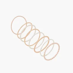 Sale Balaboosté Set de 8 bagues fines - doré et argenté