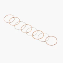 Sale Balaboosté Set de 8 bagues fines - doré et argenté