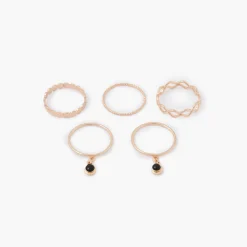 Hot Balaboosté Set de 5 bagues fines assorties