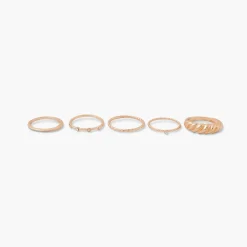 Clearance Balaboosté Set de 5 bagues fines assorties