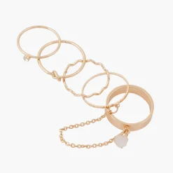 Clearance Balaboosté Set de 5 bagues fines dorées
