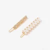 Cheap Balaboosté Set de 2 barrettes en perles et strass - blanc et doré