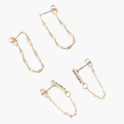 Discount Balaboosté Set de 2 boucles d'oreilles chaînes