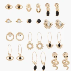 Clearance Balaboosté Set de 12 boucles d'oreilles fantaisies