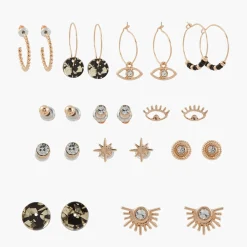 Store Balaboosté Set de 12 boucles d'oreilles créoles et puces