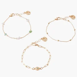 Online Balaboosté Set de 3 bracelets assortis avec pierres fines
