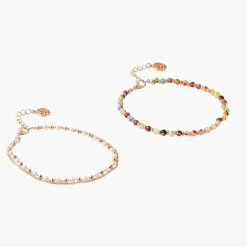 Shop Balaboosté Set de 2 chaînes de chevilles perlées multicolores