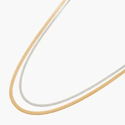 Sale Balaboosté Set de 2 colliers chaine serpent acier inoxydable