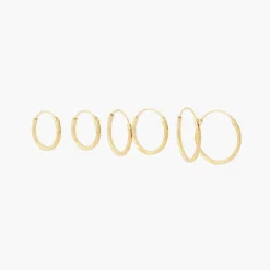 Flash Sale Balaboosté Set de 3 créoles Argent Garanti